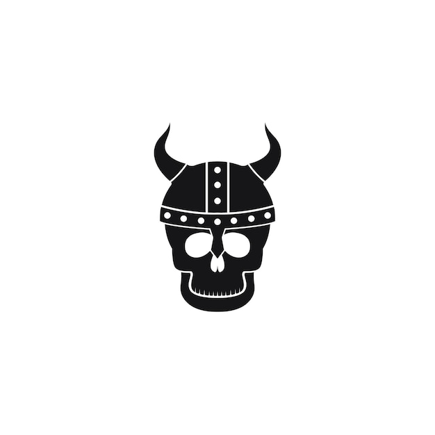Viking schedel met helm logo vector pictogram illustratie