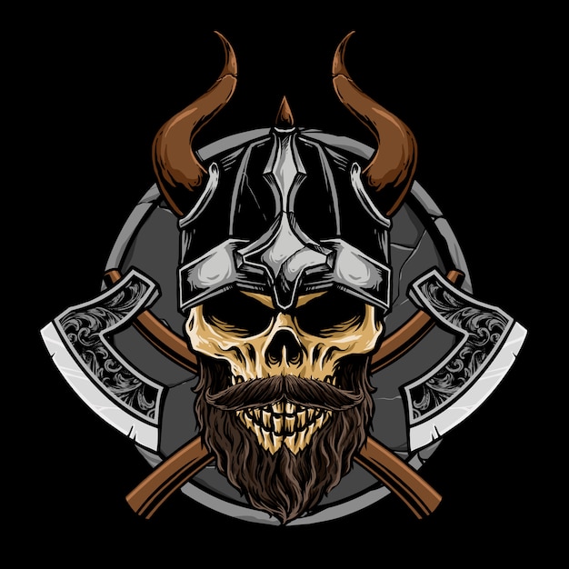Viking-schedel met wapenillustratie
