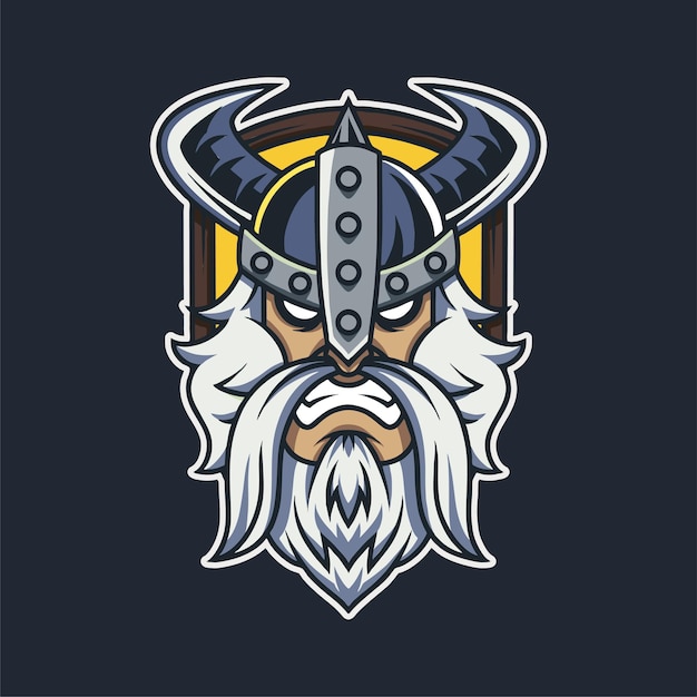 Viking shield mascot illustration