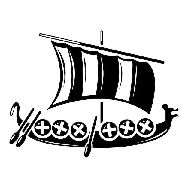 Vettore icona della nave vichinga semplice illustrazione dell'icona vettoriale della nave vichinga per il web