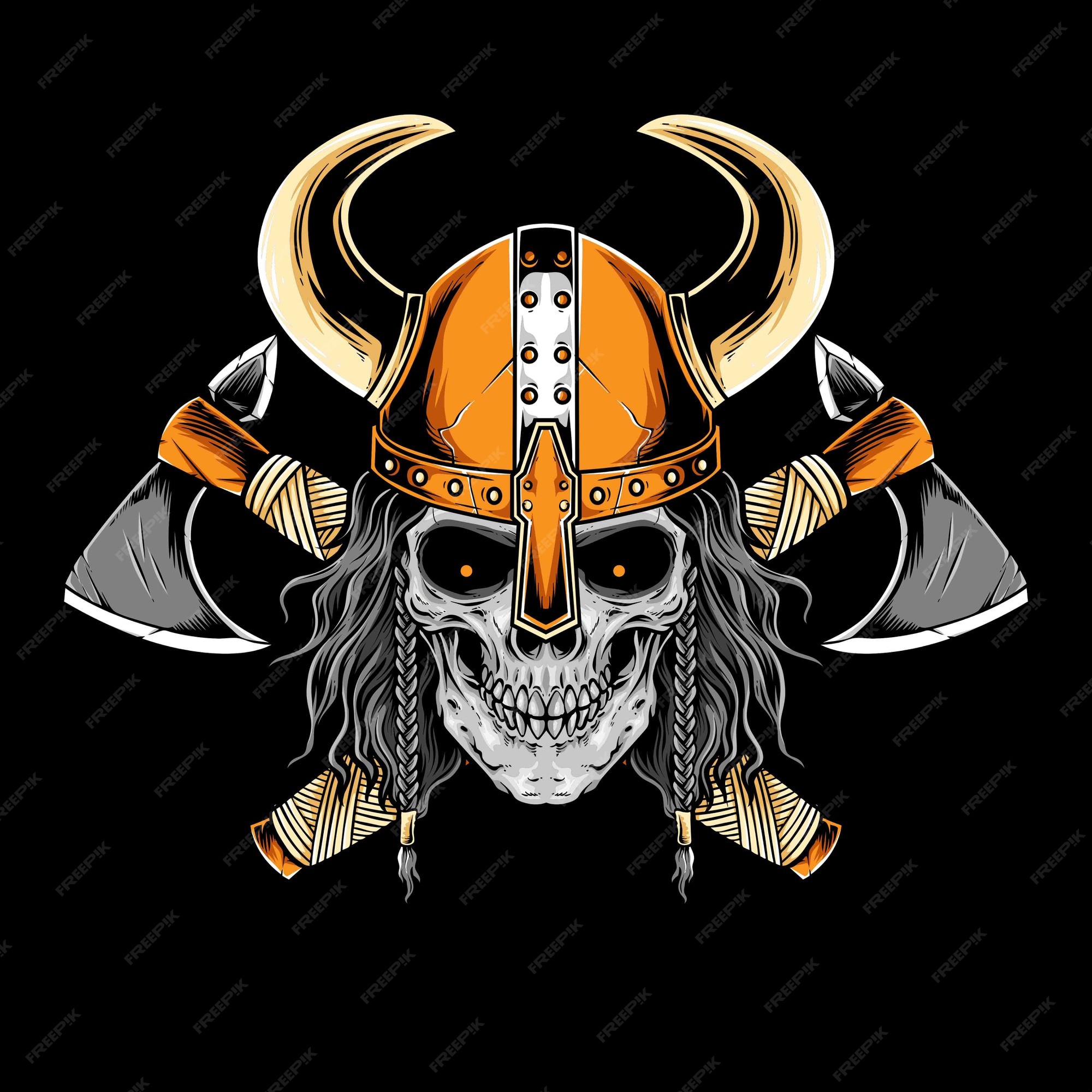 viking skull vector