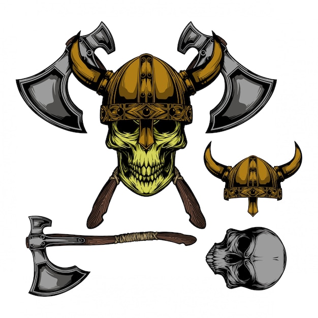 Vector viking skull