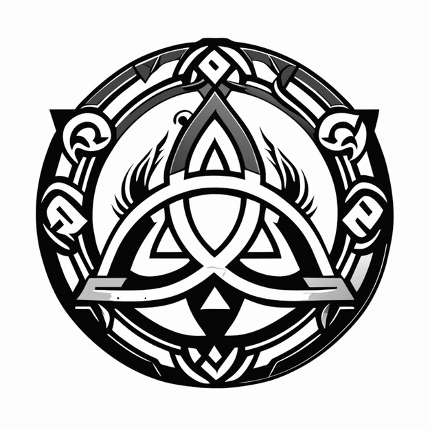 viking style symbol tattoo vector illustration