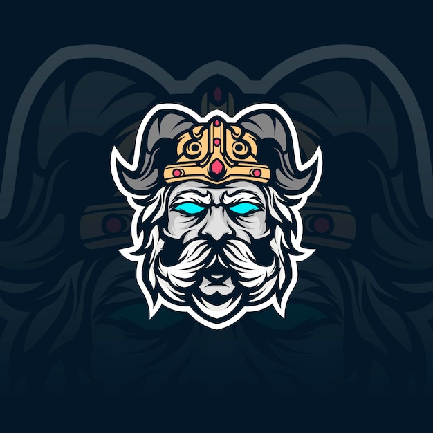 Viking sword mascot illustration