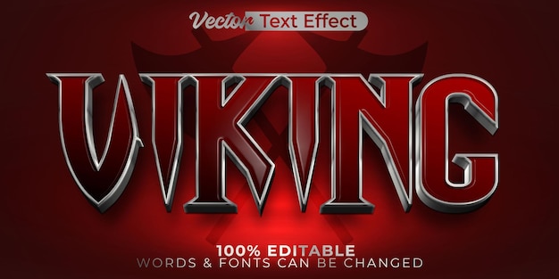 Vettore viking vector text effect editabile alfabeto storia nordica mitologia nordica