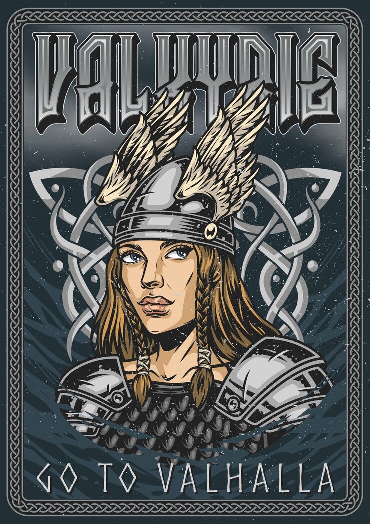 Vector viking vintage colorful poster