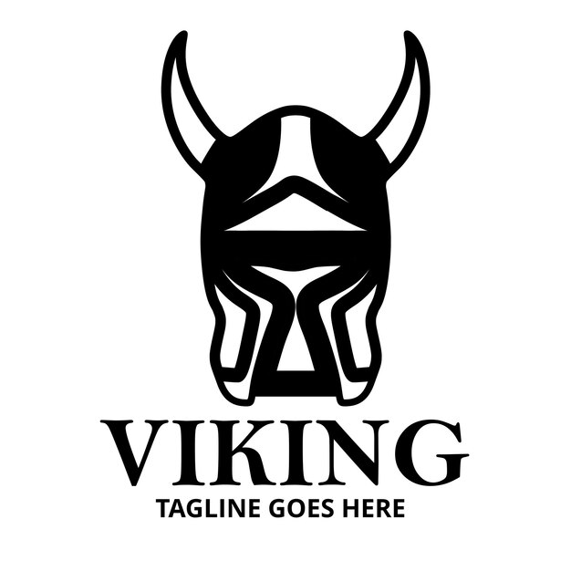 Viking wapenrusting icoon logo vikings helm mascotte ontwerp sjabloon vector illustratie