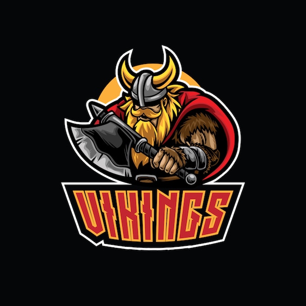 바이킹 전사 Esport 로고 템플릿