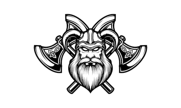 Viking warrior mascot vector