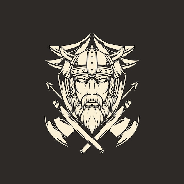 Vector viking with emblem axe