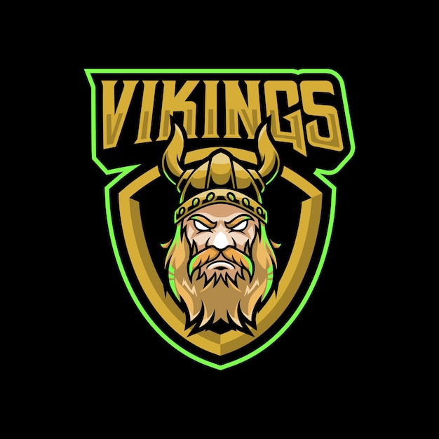 Vikingen mascotte logo ontwerp illustratie voor sport of e-sportteam