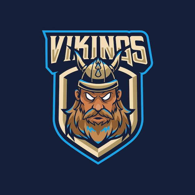 Vikingen mascotte logo ontwerp illustratie voor sport of e-sportteam