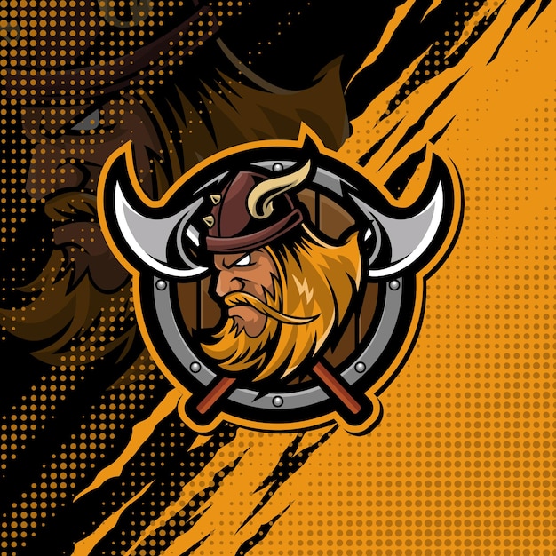 Vikingen mascotte logo ontwerp illustratie