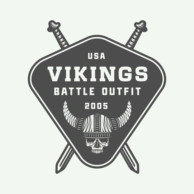 Vector vikingen motiverende logo, label