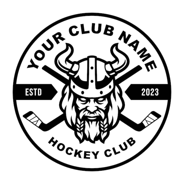 Vector vikings hockey mascot logo template