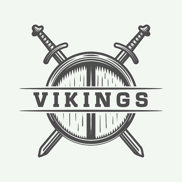 Vector vikings logo, label, emblem, badge