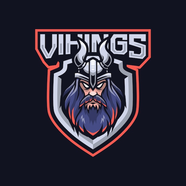 Vikings mascotte logo design illustrazione per lo sport o la squadra di e-sport