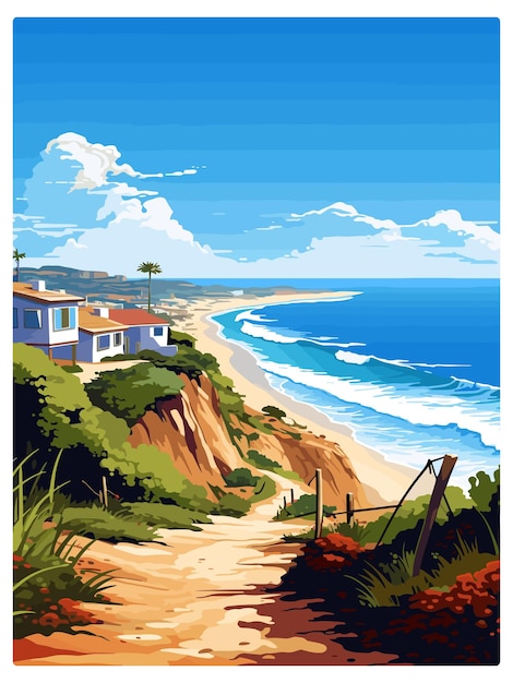 Vila do bispo portugal vintage travel poster souvenir postcard portrait painting wpa illustration