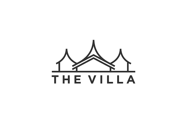 Simbolo dell'icona della casa del tetto del design del logo della cabina dell'hotel della villa