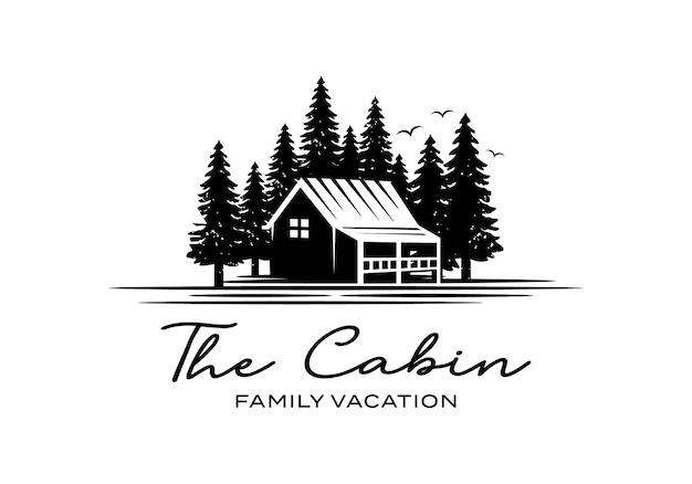 Vector villa, house, cabin rent logo design template inspiration
