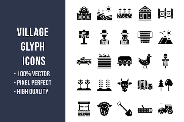 Village Glyph Icons