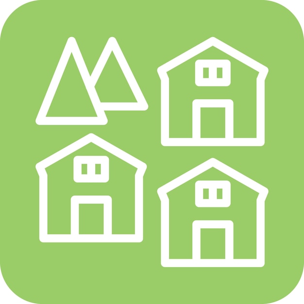 Vector village icon style