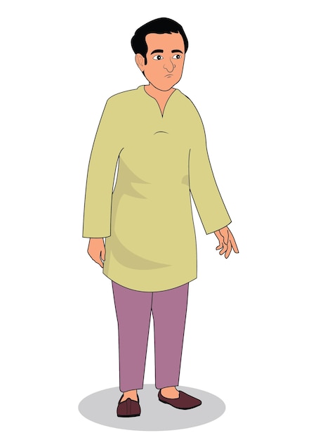 village man cartoon character for 2d animated stories