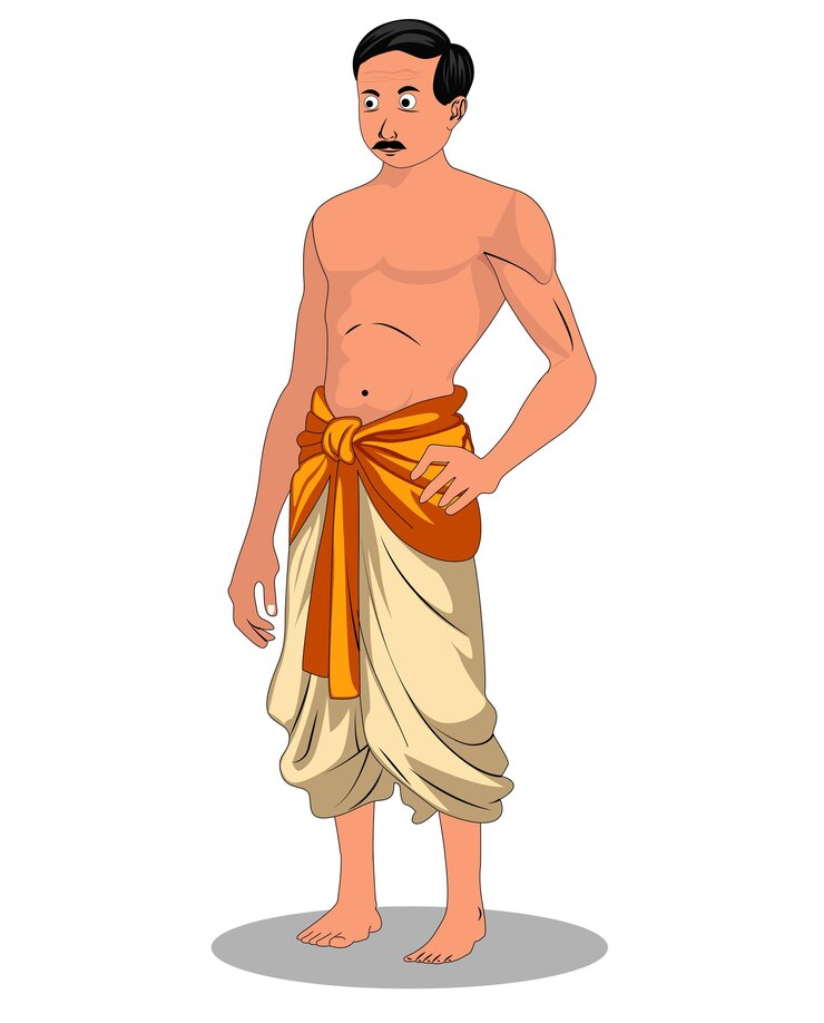 वेक्टर एनिमेशन स्टोरीज के लिए एक गाँव के आदमी का कार्टून कैरेक्टर डिज़ाइन