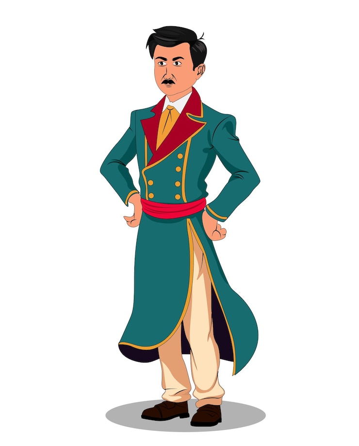 वेक्टर a village rich man cartoon character design for animation stories