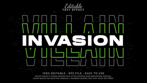 Villain invasion editable text effect with streetwear style for tshirt design