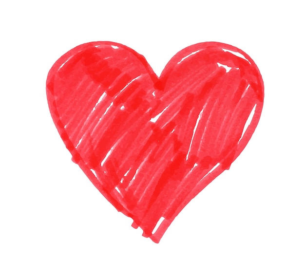 Viltstift kinderlijke tekening van hart