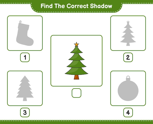 Vind de juiste schaduw Vind en match de juiste schaduw van de kerstboom