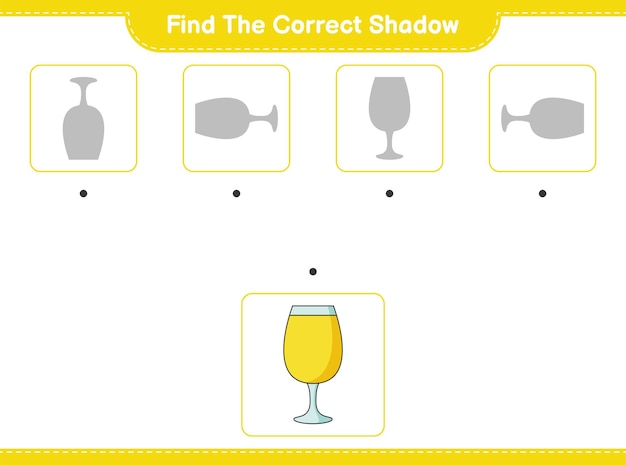 Vind de juiste schaduw zoek en match de juiste schaduw van cocktail educatief kinderspel