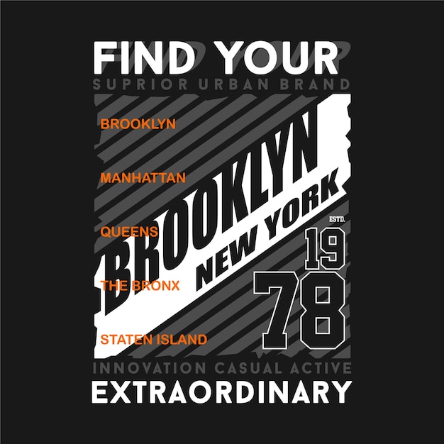 Vind je buitengewone new york city grafische typografie t-shirt ontwerp illustratie