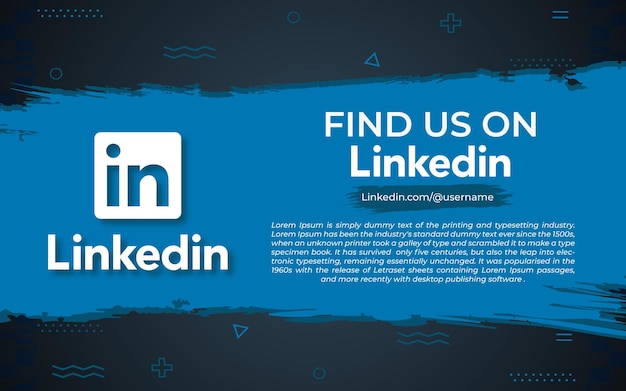 Vind ons op Linkedin social media post Ontwerp met penseeleffect