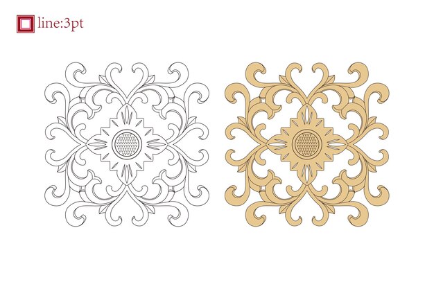 vine flower spiral pattern. simple luxury delicate abstract geometric spiral art curve sketch orname
