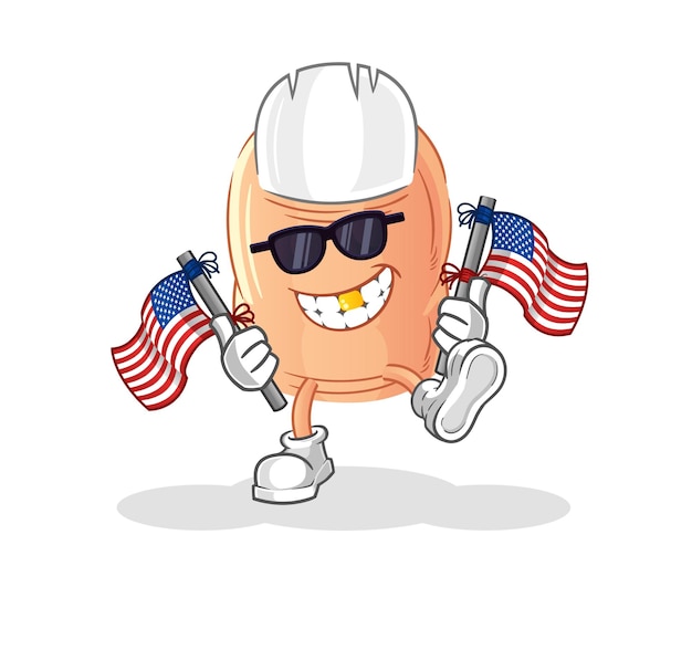 Vinger amerikaanse jeugd cartoon mascotte vectorxa