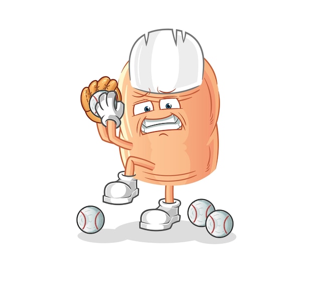 Vinger honkbal werper cartoon cartoon mascotte vectorxa