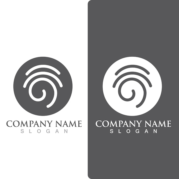 Vingerafdruk logo en symbool vectorelement
