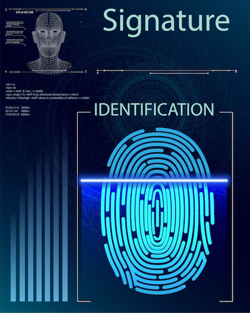 Vector vingerscan in futuristische stijl