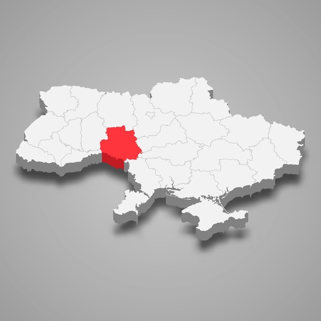 Vinnytsia Oblast Region location within Ukraine 3d map