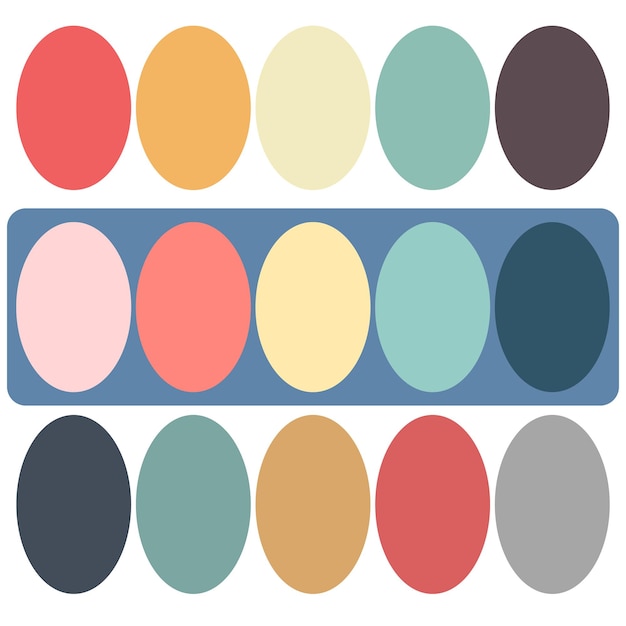 Vector vintage 15 color palette illustrator design