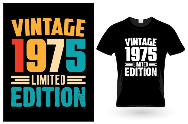 Vector vintage 1975 limited edition tshirt