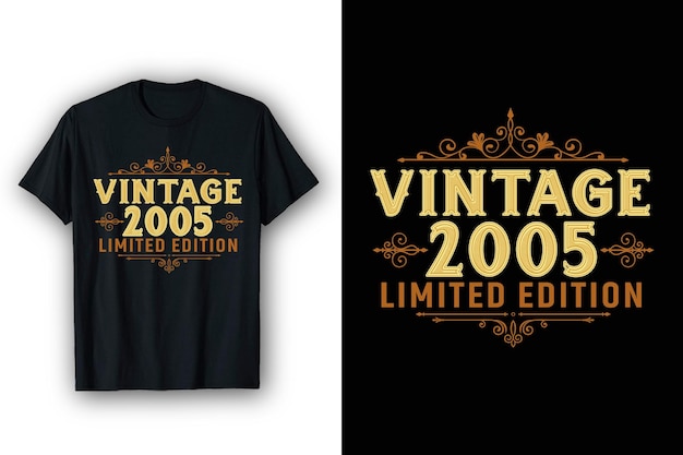 Винтажная лимитированная серия 2005 г., винтажная ретро-футболка на день рождения 2005 г.