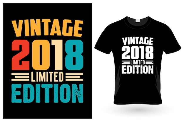 Vettore maglietta vintage in edizione limitata 2018