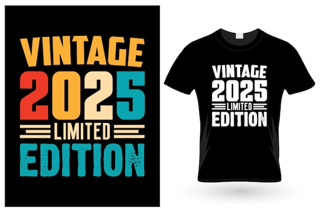 Vettore maglietta vintage in edizione limitata 2025