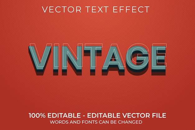 vintage 3d editable text effect