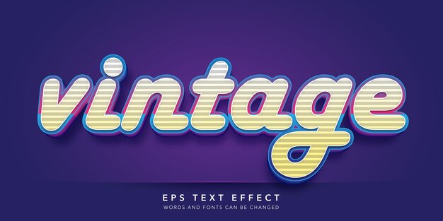 vintage 3d editable text effect