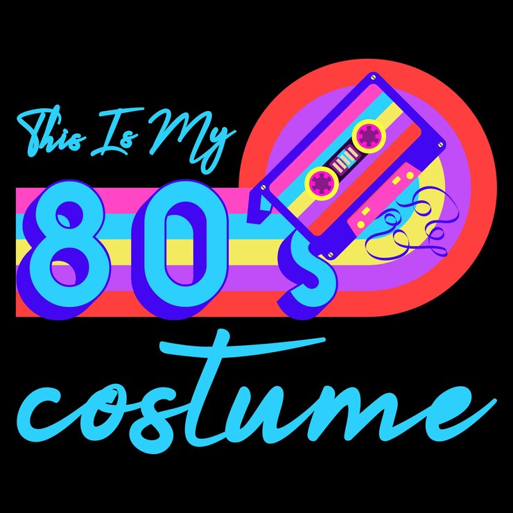 वेक्टर vintage 80s gift this is my 80's costume party t shirt
