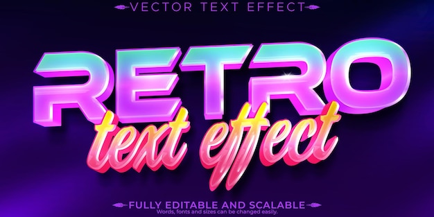 Vintage 80s teksteffect bewerkbare retro toekomst en cyberspace tekststijl